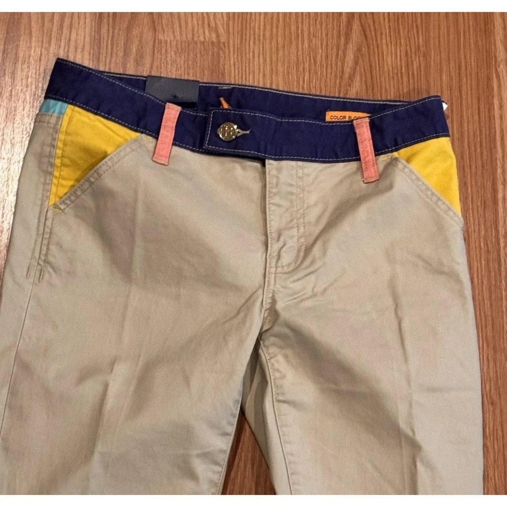 Tory Burch Color Blocked Super Skinny Pants 26 Low Rise New With Tags $495